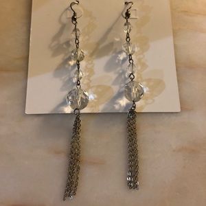 Crystal and silver drop earrings